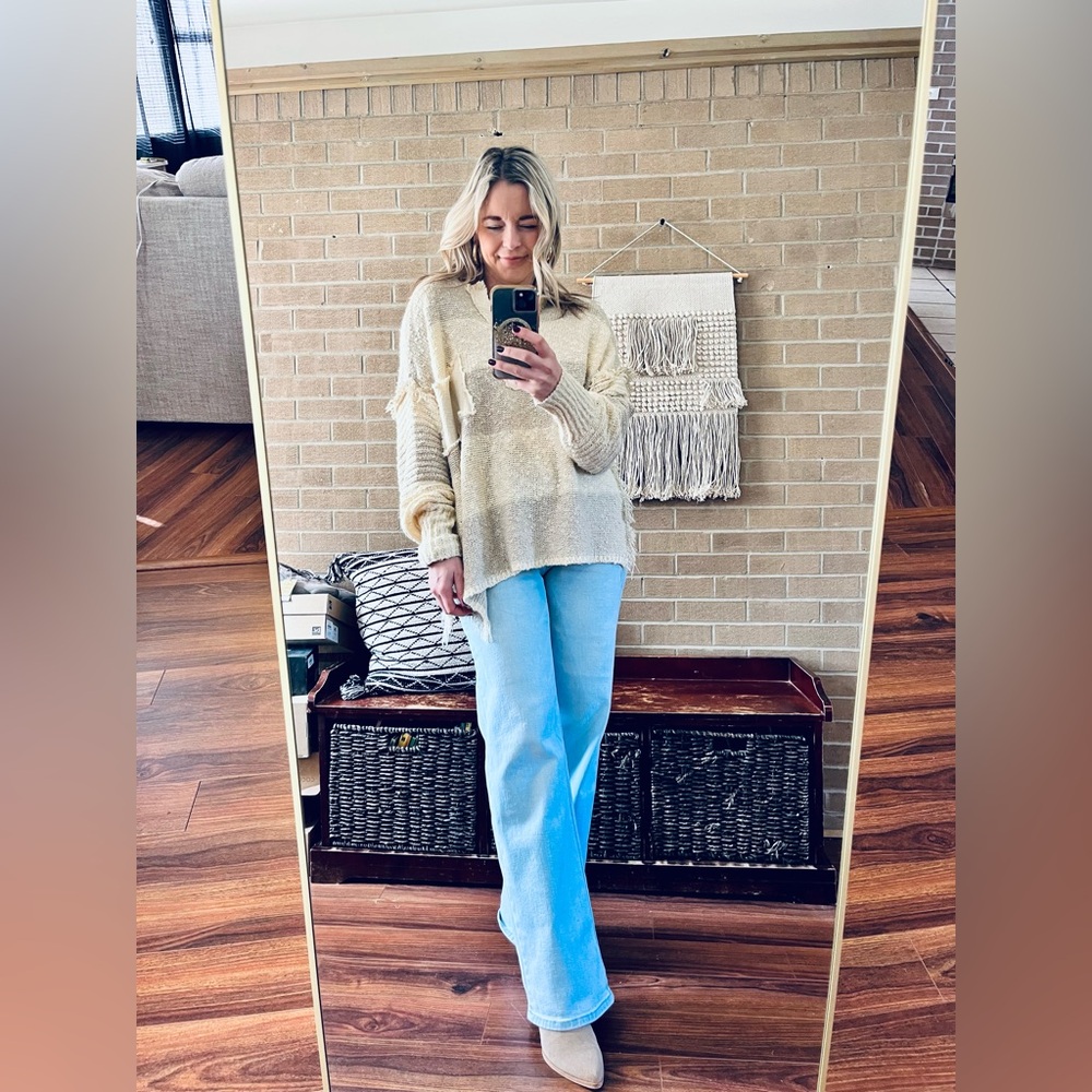 Cozy V-Neck Sweater with Button Details